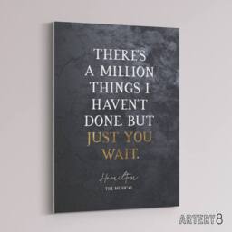 "Artery8 Quote Hamilton Musical Just You Wait Canvas Wall Art Print in Grey - Size: W18"" x H24""" - thumbnail 2
