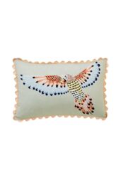 YVONNE ELLEN 'Parrot' Cotton Cushion in Green - Size: 40 cm x 60 cm - thumbnail 1