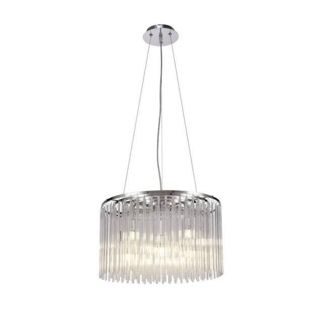 Netlighting Zanthe Ceiling Pendant Round 10 Light Polished Chrome Clear Glass in Grey - image 1