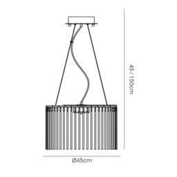 Netlighting Zanthe Ceiling Pendant Round 10 Light Polished Chrome Clear Glass in Grey - thumbnail 3