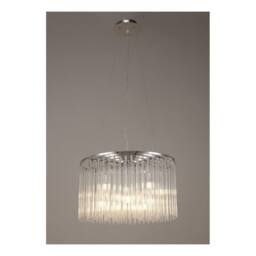 Netlighting Zanthe Ceiling Pendant Round 10 Light Polished Chrome Clear Glass in Grey - thumbnail 2