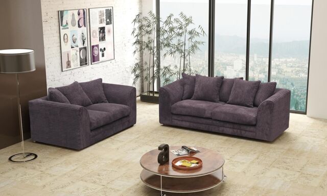 Snugg Furniture UK Limited (3+2 Seater) Milo Jumbo Cord 3 & 2 Seater Sofa in Brown - image 1