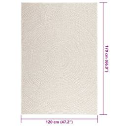 Berkfield Home Rug ZIZUR Cream 120x170 cm Jute Look Indoor & Outdoor - Size: Medium - thumbnail 9