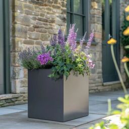 Access Garden Products 60cm Zinc Galvanised Matte Grey Square Planter - thumbnail 7