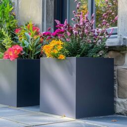 Access Garden Products 60cm Zinc Galvanised Matte Grey Square Planter - thumbnail 4