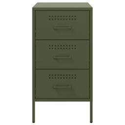 Berkfield Home Sturdy Bedside Cabinets 2 pcs Olive Green 36x39x68 cm Steel - Size: 36 x 39 x 68 cm - thumbnail 6