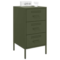 Berkfield Home Sturdy Bedside Cabinets 2 pcs Olive Green 36x39x68 cm Steel - Size: 36 x 39 x 68 cm