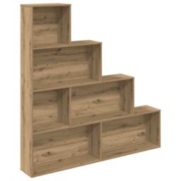 Berkfield Home Book Cabinet Artisan Oak 157x24x160 cm Engineered Wood in Brown - Size: 157 x 24 x 160 cm - thumbnail 2