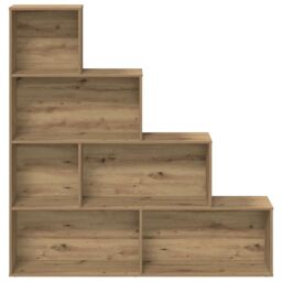 Berkfield Home Book Cabinet Artisan Oak 157x24x160 cm Engineered Wood in Brown - Size: 157 x 24 x 160 cm - thumbnail 4