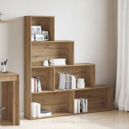 Berkfield Home Book Cabinet Artisan Oak 157x24x160 cm Engineered Wood in Brown - Size: 157 x 24 x 160 cm - thumbnail 1