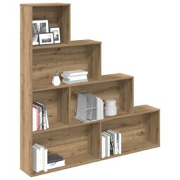 Berkfield Home Book Cabinet Artisan Oak 157x24x160 cm Engineered Wood in Brown - Size: 157 x 24 x 160 cm - thumbnail 3