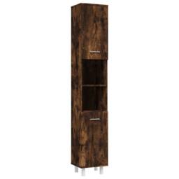 Berkfield Home 4 Piece Bathroom Cabinet Set Smoked Oak Engineered Wood in Brown - thumbnail 6