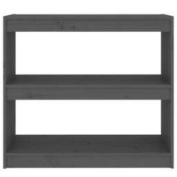Berkfield Home Beautiful Book Cabinet/Room Divider Grey 80x30x71.5 cm Solid Wood Pine - thumbnail 5