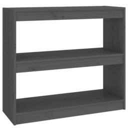 Berkfield Home Beautiful Book Cabinet/Room Divider Grey 80x30x71.5 cm Solid Wood Pine - thumbnail 3