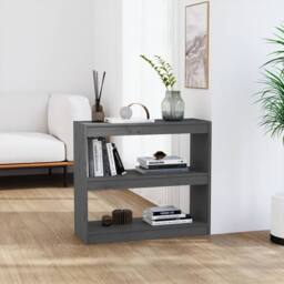 Berkfield Home Beautiful Book Cabinet/Room Divider Grey 80x30x71.5 cm Solid Wood Pine - thumbnail 2