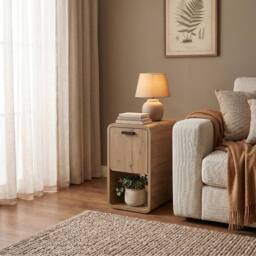 Decortie Rovel' TV Unit with 2 Doors for TVs up to 55in 140 x 39 x 50cm in Natural - Size: 140 x 39 x 50 cm - thumbnail 8
