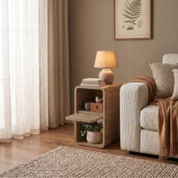 Decortie Rovel' TV Unit with 2 Doors for TVs up to 55in 140 x 39 x 50cm in Natural - Size: 140 x 39 x 50 cm - thumbnail 9