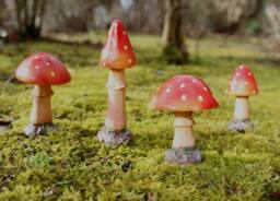 Marco Paul Set of 4 Red Mushroom Fairy Ornaments - thumbnail 2