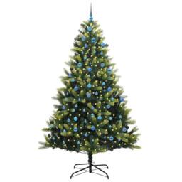 Berkfield Home Artificial Hinged Christmas Tree 300 LEDs Green 240 cm - thumbnail 3