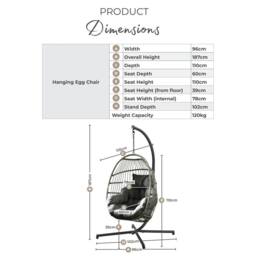 FurnitureboxUK Egg Outdoor Garden Hanging Chair in Green - thumbnail 6