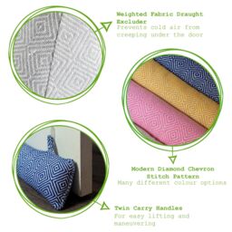 Nicola Spring Chevron Draught Excluders - 80cm - Pack of 2 in Pink - thumbnail 2
