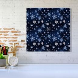 Warren Reed - Designer Dreamy & Magical Snowflake Canvas in Blue - Size: w10 inch x h10 inch - thumbnail 2