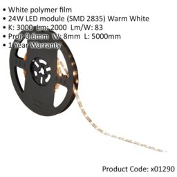 Loops Bendable & Flexible LED Display Tape Light - 5m Reel - 24W Warm White LEDs - thumbnail 2