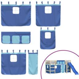 Berkfield Home Curtains for Loft Bed Blue Polyester