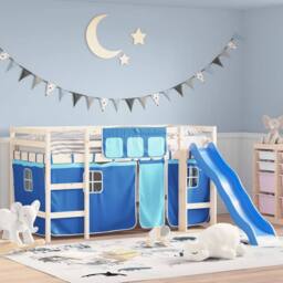 Berkfield Home Curtains for Loft Bed Blue Polyester - thumbnail 2