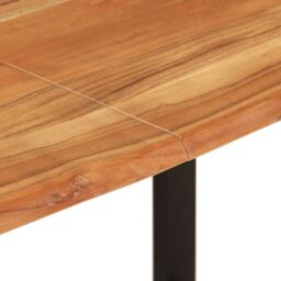 Berkfield Home Dining Table 140x70x76 cm Solid Acacia Wood in Brown - Size: 140 x 70 x 76 cm - thumbnail 6