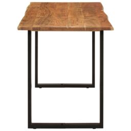 Berkfield Home Dining Table 140x70x76 cm Solid Acacia Wood in Brown - Size: 140 x 70 x 76 cm - thumbnail 3
