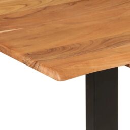Berkfield Home Dining Table 140x70x76 cm Solid Acacia Wood in Brown - Size: 140 x 70 x 76 cm - thumbnail 5
