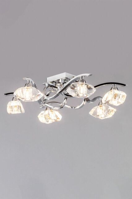BHS Lighting Large Bella Flush Ceiling Light in Metallic Silver - image 1