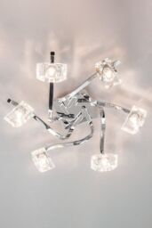 BHS Lighting Large Bella Flush Ceiling Light in Metallic Silver - thumbnail 2