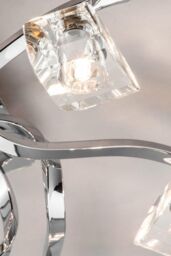 BHS Lighting Large Bella Flush Ceiling Light in Metallic Silver - thumbnail 4