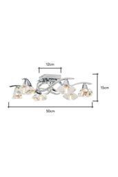 BHS Lighting Large Bella Flush Ceiling Light in Metallic Silver - thumbnail 6