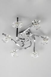 BHS Lighting Large Bella Flush Ceiling Light in Metallic Silver - thumbnail 3