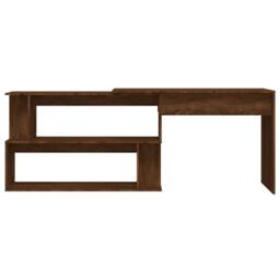 Berkfield Home Corner Desk Brown Oak 200x50x76 cm Engineered Wood - Size: 200 x 50 x 76 cm - thumbnail 5