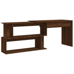 Berkfield Home Corner Desk Brown Oak 200x50x76 cm Engineered Wood - Size: 200 x 50 x 76 cm
