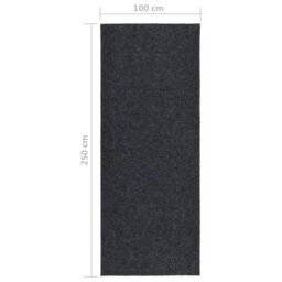 Berkfield Home Dirt Trapper Carpet Runner 100x250 cm Anthracite in Black - Size: 100 cm diameter - thumbnail 6