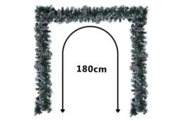 Marco Paul 6ft Pre-Lit Snow Dusted Christmas Garland in Green - thumbnail 7