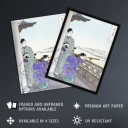 "Artery8 Beauties & Flowers Series Binoculars Wall Art Print Ogata Gekko in Purple - Size: W12"" x H16""" - thumbnail 2