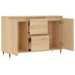 Berkfield Home Sideboard Sonoma Oak 104x35x70 cm Engineered Wood in Brown - Size: 104 x 35 x 70 cm - thumbnail 6
