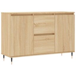 Berkfield Home Sideboard Sonoma Oak 104x35x70 cm Engineered Wood in Brown - Size: 104 x 35 x 70 cm - thumbnail 2