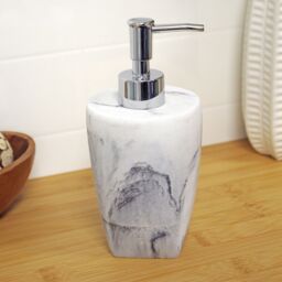 Showerdrape Octavia White Marble & Chrome Liquid Soap Dispenser - thumbnail 1