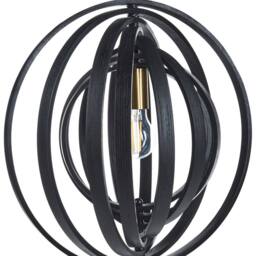 Wyld and Coco Black Poplar Wood Pendant Lamp - Round Adjustable Shade Two Settings - thumbnail 2