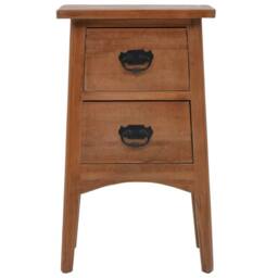 Berkfield Home Bedside Cabinet Solid Fir Wood 40x29x68 cm Brown - Size: 40 x 29 x 68 cm - thumbnail 2