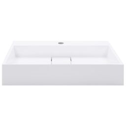 Berkfield Home Wash Basin 60x38x11 cm Mineral Cast/Marble Cast White - Size: 60 x 38 x 11 cm - thumbnail 3