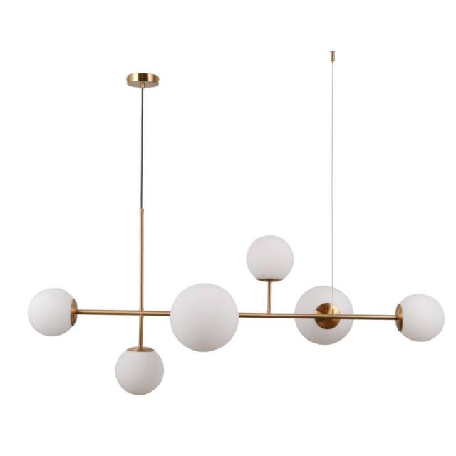 Netlighting Vailante Modern 6 Light Bar Pendant Ceiling Light E27+E14 in Gold - image 1
