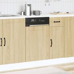Berkfield Home Dishwasher Panel Lucca Sonoma Oak Engineered Wood in Brown - thumbnail 3